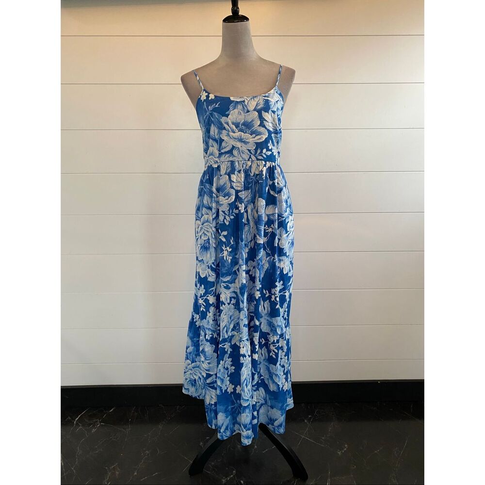 Joie blue floral maxi dress ankle length NWT Sz 10